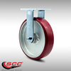 Service Caster 8 Inch Stainless Steel Poly on Aluminum Wheel Rigid Caster with Roller Bearing SCC-SS30R820-PAR